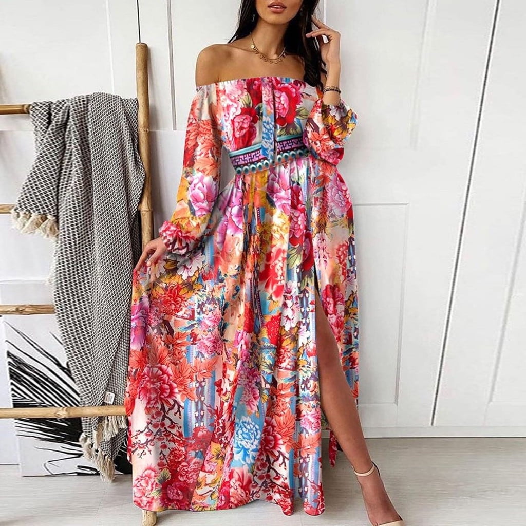 maxi long sleeve summer dresses
